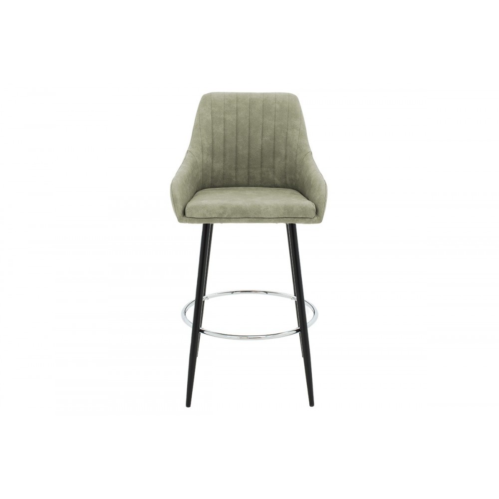 Σκαμπό μπάρ "CODY" απο  μέταλλο/ύφασμα  σε χρώμα γκρι/μαύρο 49x51x97