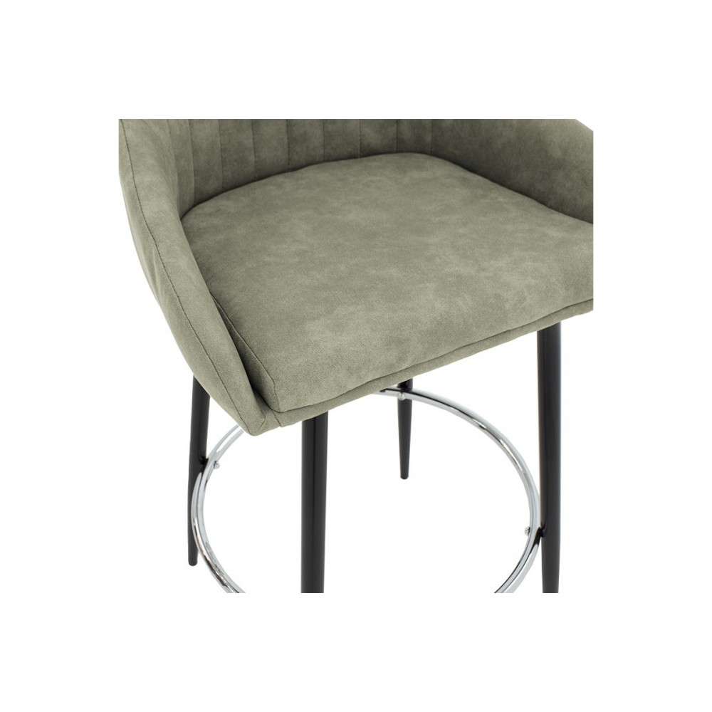 Σκαμπό μπάρ "CODY" απο  μέταλλο/ύφασμα  σε χρώμα γκρι/μαύρο 49x51x97