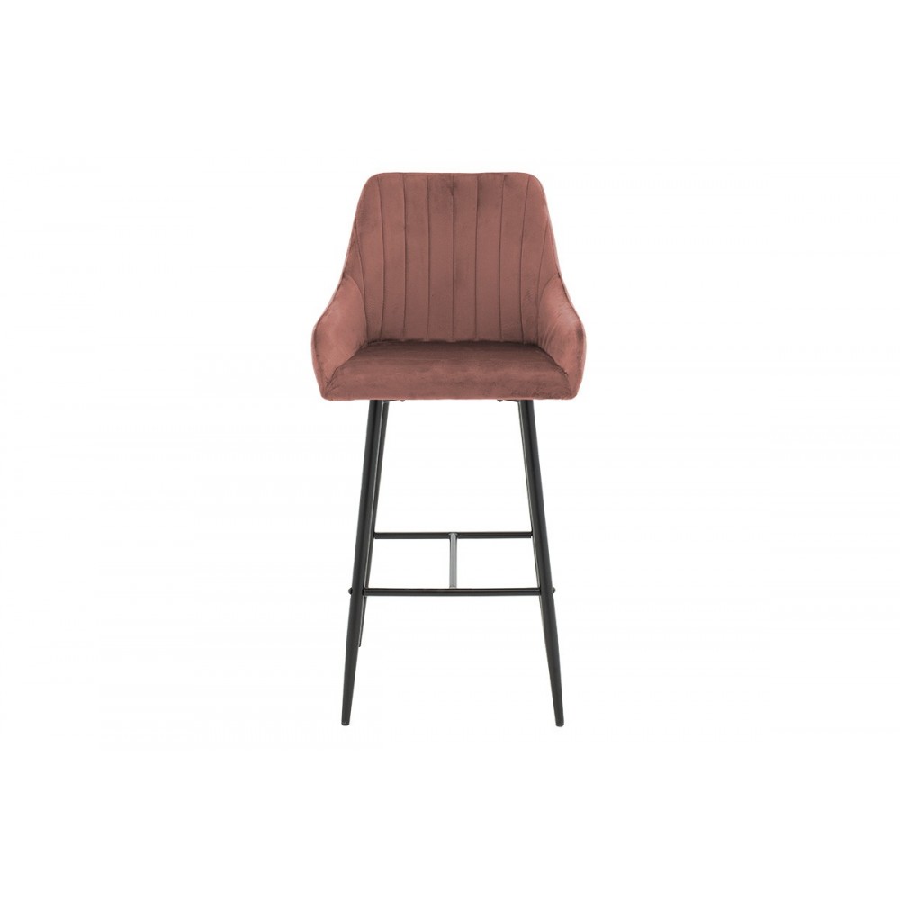 Σκαμπό μπάρ "PATRIN" απο  μέταλλο/ύφασμα  σε χρώμα σάπιο μήλο 49x48x98