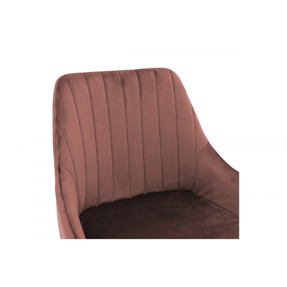 Σκαμπό μπάρ "PATRIN" απο  μέταλλο/ύφασμα  σε χρώμα σάπιο μήλο 49x48x98