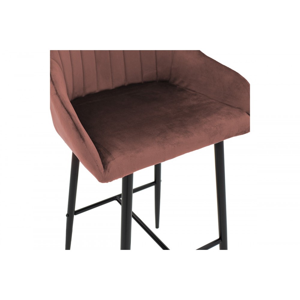 Σκαμπό μπάρ "PATRIN" απο  μέταλλο/ύφασμα  σε χρώμα σάπιο μήλο 49x48x98