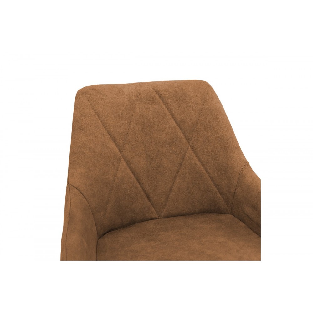 Σκαμπό μπάρ "EMPOWER"απο  μέταλλο/ύφασμα  σε χρώμα μαύρο/καφέ 49x49x97