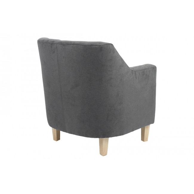 Πολυθρόνα "JOYFYL" από ξύλο/ύφασμα σε χρώμα ανθρακί/φυσικό 71x71x78