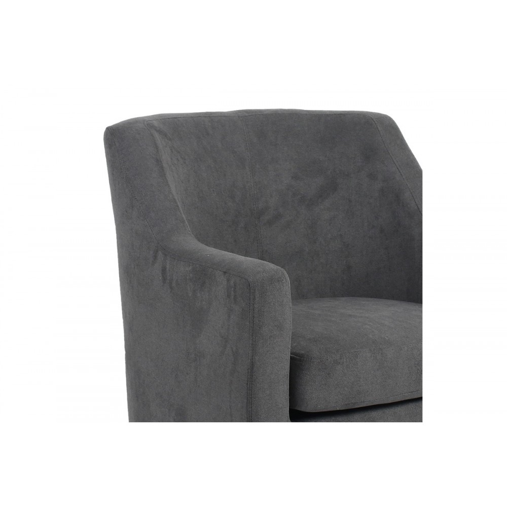 Πολυθρόνα "JOYFYL" από ξύλο/ύφασμα σε χρώμα ανθρακί/φυσικό 71x71x78