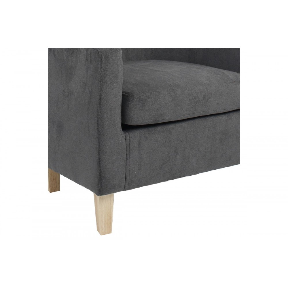 Πολυθρόνα "JOYFYL" από ξύλο/ύφασμα σε χρώμα ανθρακί/φυσικό 71x71x78