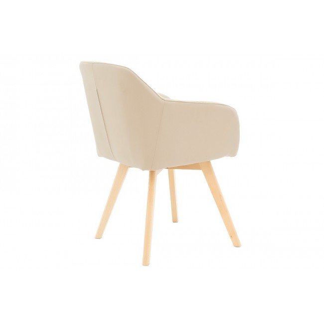 Πολυθρόνα "SAFIRA" απο ύφασμα/PU σε χρώμα  μπεζ/φυσικό 57x58x84