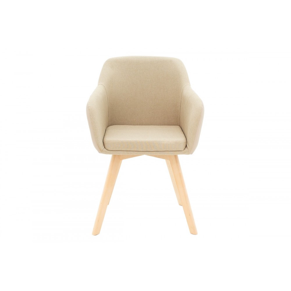 Πολυθρόνα "SAFIRA" απο ύφασμα/PU σε χρώμα  μπεζ/φυσικό 57x58x84