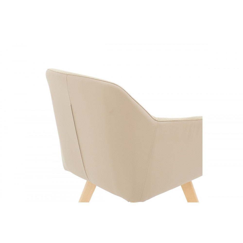 Πολυθρόνα "SAFIRA" απο ύφασμα/PU σε χρώμα  μπεζ/φυσικό 57x58x84