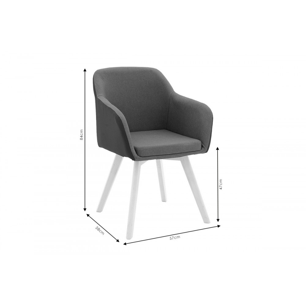 Πολυθρόνα "SAFIRA" απο ύφασμα/PU σε χρώμα  μπεζ/φυσικό 57x58x84