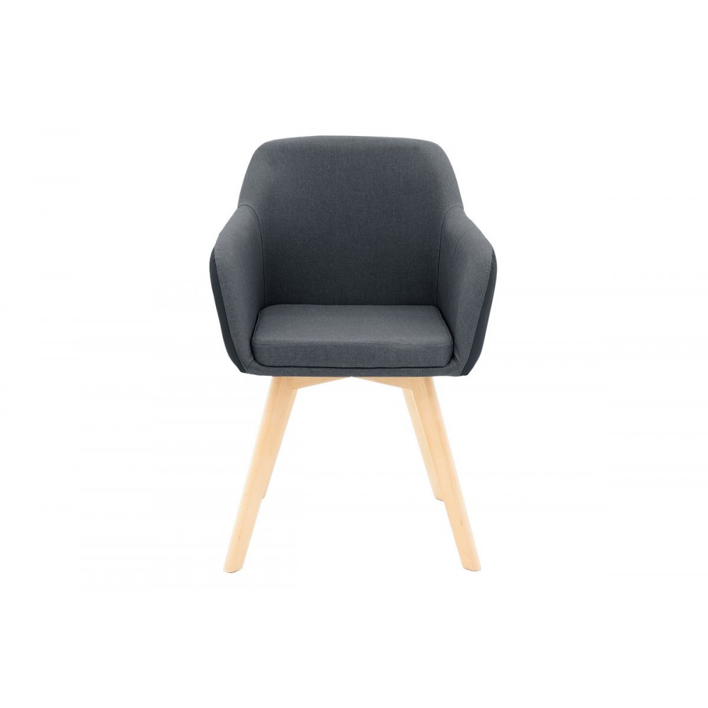 Πολυθρόνα "SAFIRA" απο ύφασμα/PU σε χρώμα  μαύρο/φυσικό 57x58x84