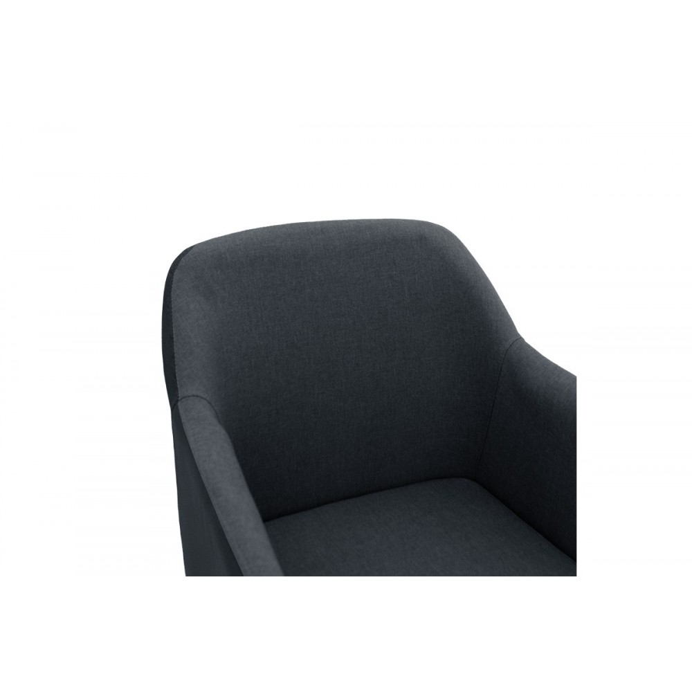 Πολυθρόνα "SAFIRA" απο ύφασμα/PU σε χρώμα  μαύρο/φυσικό 57x58x84