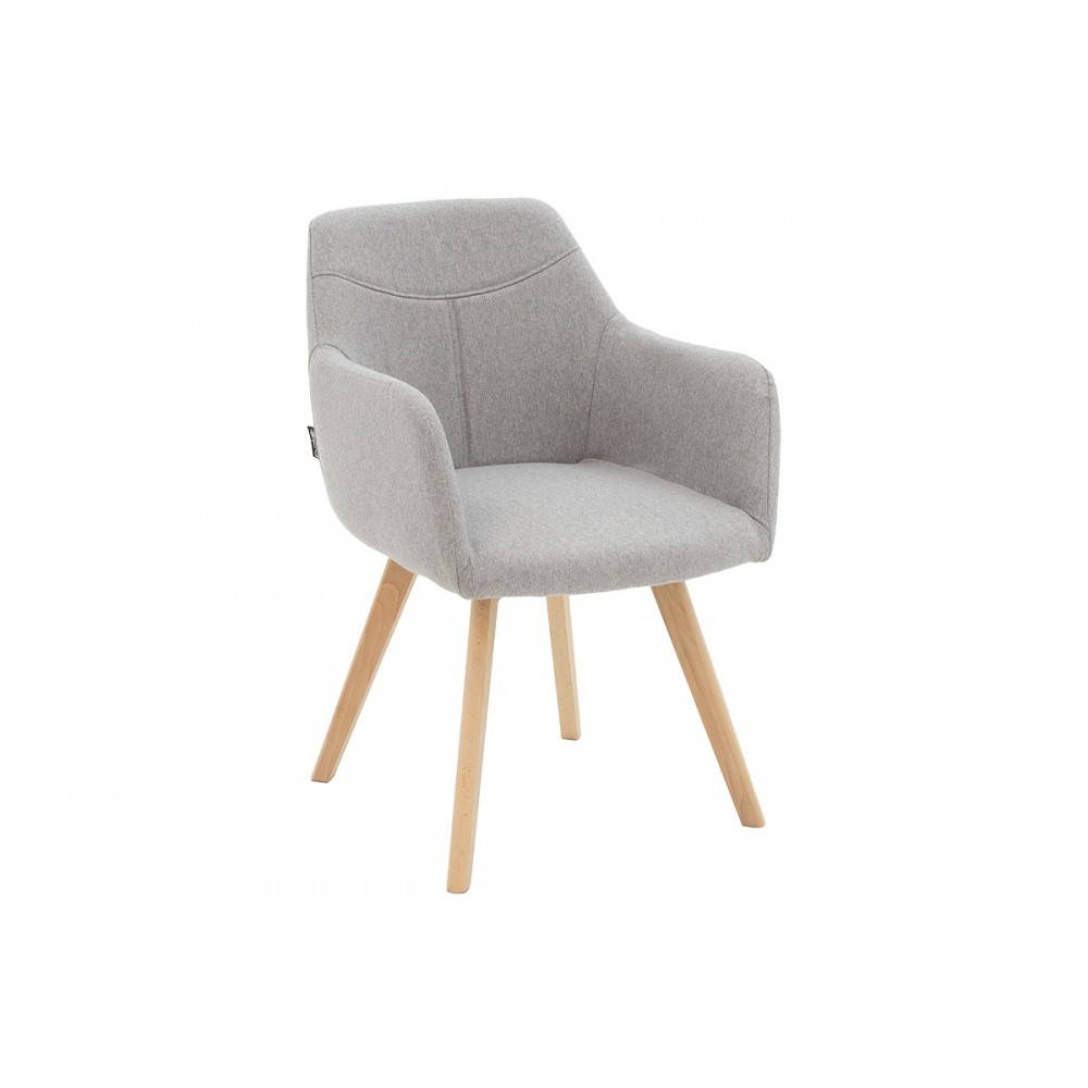 Πολυθρόνα "NASIMA" απο ύφασμα/ξύλο σε χρώμα  γκρι/φυσικό 57x58x84