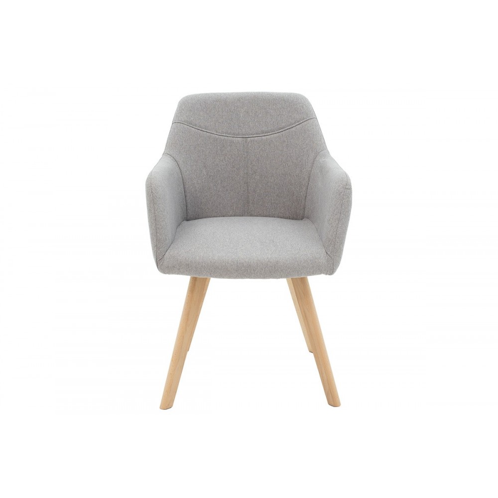 Πολυθρόνα "NASIMA" απο ύφασμα/ξύλο σε χρώμα  γκρι/φυσικό 57x58x84