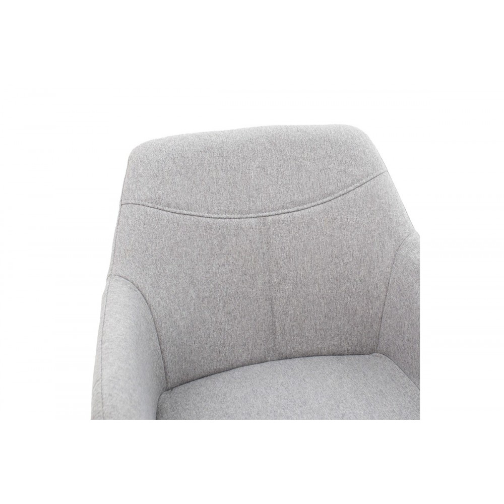 Πολυθρόνα "NASIMA" απο ύφασμα/ξύλο σε χρώμα  γκρι/φυσικό 57x58x84