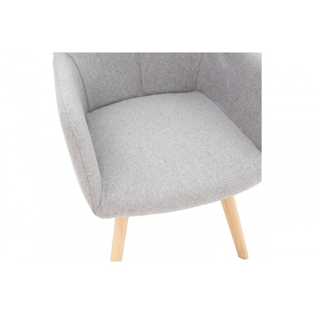 Πολυθρόνα "NASIMA" απο ύφασμα/ξύλο σε χρώμα  γκρι/φυσικό 57x58x84