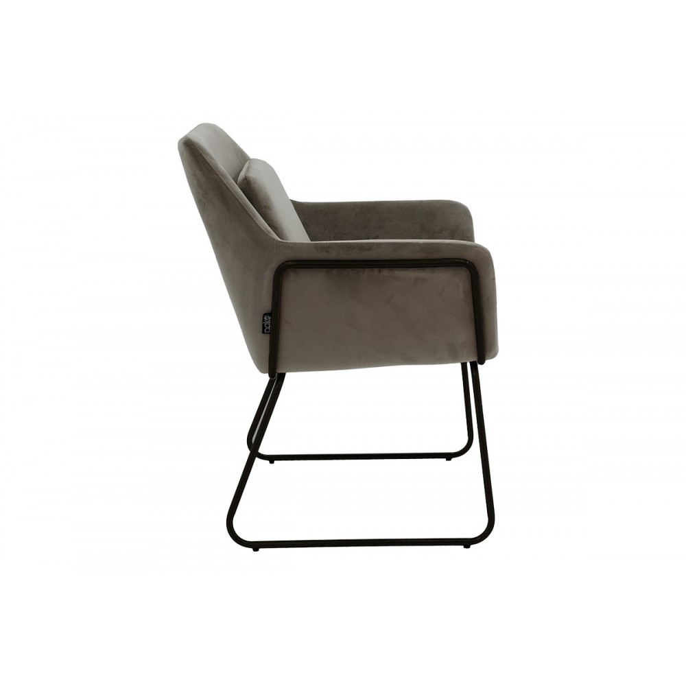 Πολυθρόνα "MIRA" από ύφασμα/μέταλλο σε χρώμα ανθρακί/μαύρο 65x69x86