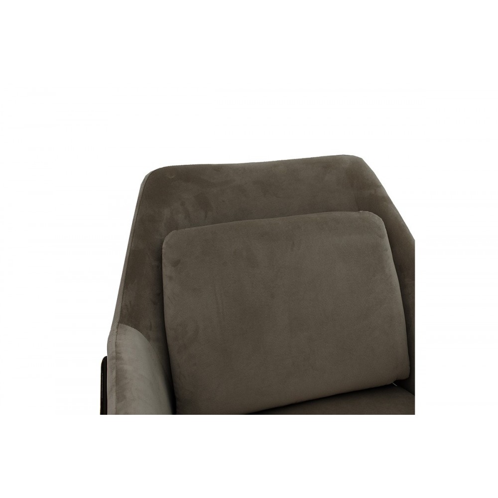 Πολυθρόνα "MIRA" από ύφασμα/μέταλλο σε χρώμα ανθρακί/μαύρο 65x69x86