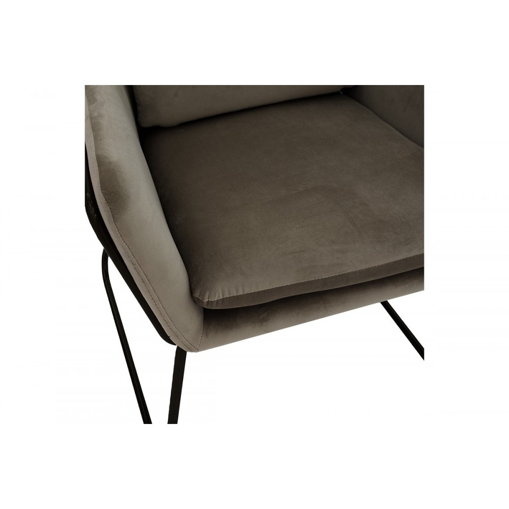 Πολυθρόνα "MIRA" από ύφασμα/μέταλλο σε χρώμα ανθρακί/μαύρο 65x69x86