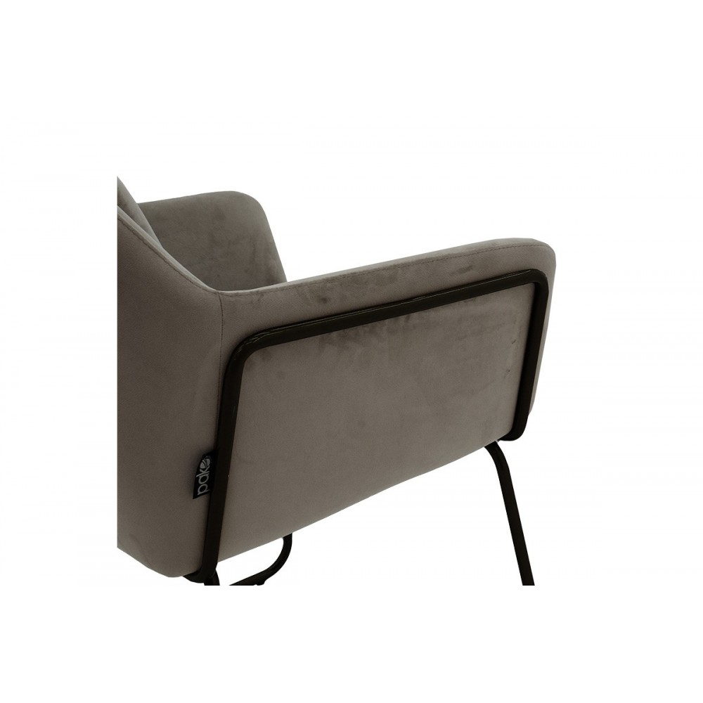 Πολυθρόνα "MIRA" από ύφασμα/μέταλλο σε χρώμα ανθρακί/μαύρο 65x69x86