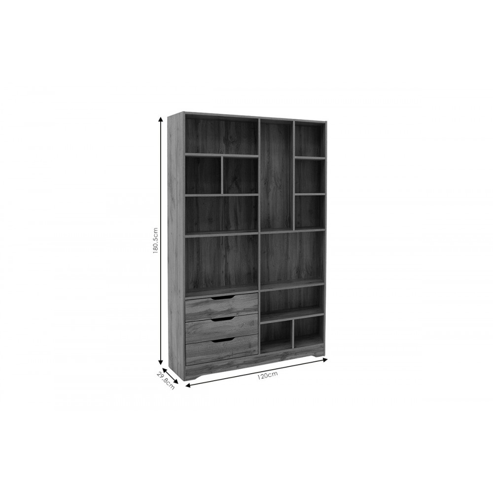 Βιβλιοθήκη ''LUCINDA''  σε χρώμα σονόμα 120x29.8x180.5