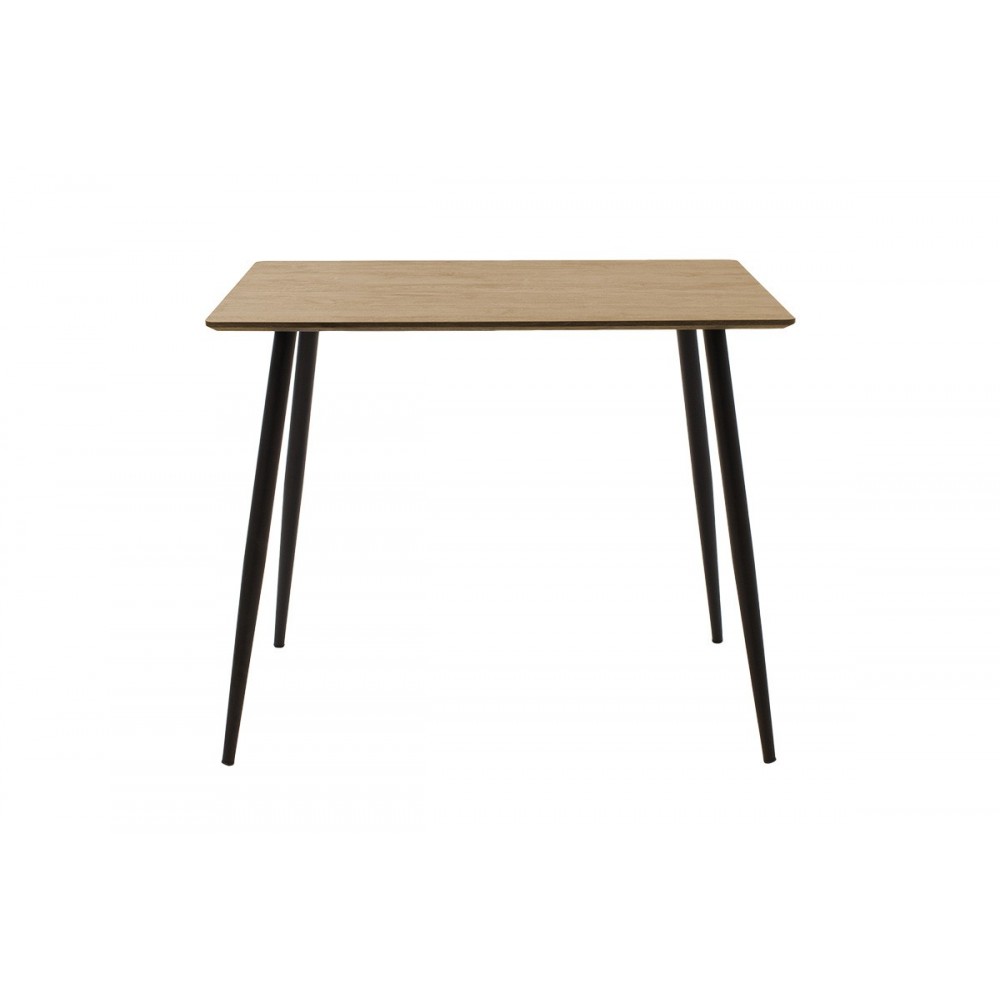 Τραπέζι "CUBA" από MDF/μέταλλο σε χρώμα σονόμα/μαύρο 70x70x75