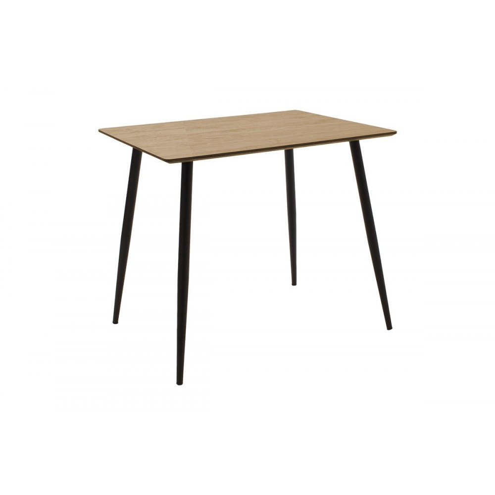 Τραπέζι "CUBA" από MDF/μέταλλο σε χρώμα σονόμα/μαύρο 70x70x75