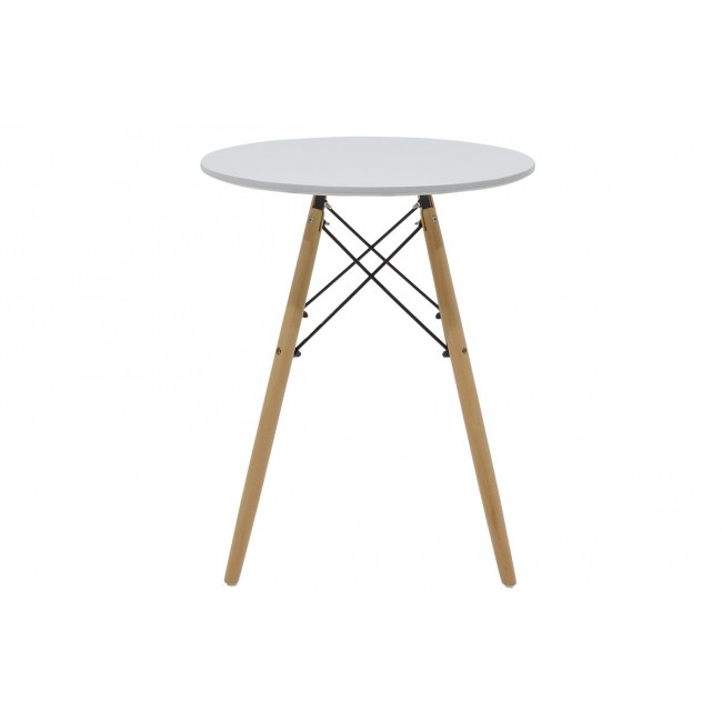 Τραπέζι "JULITA" από MDF/ξύλο σε χρώμα λευκό Φ60x73