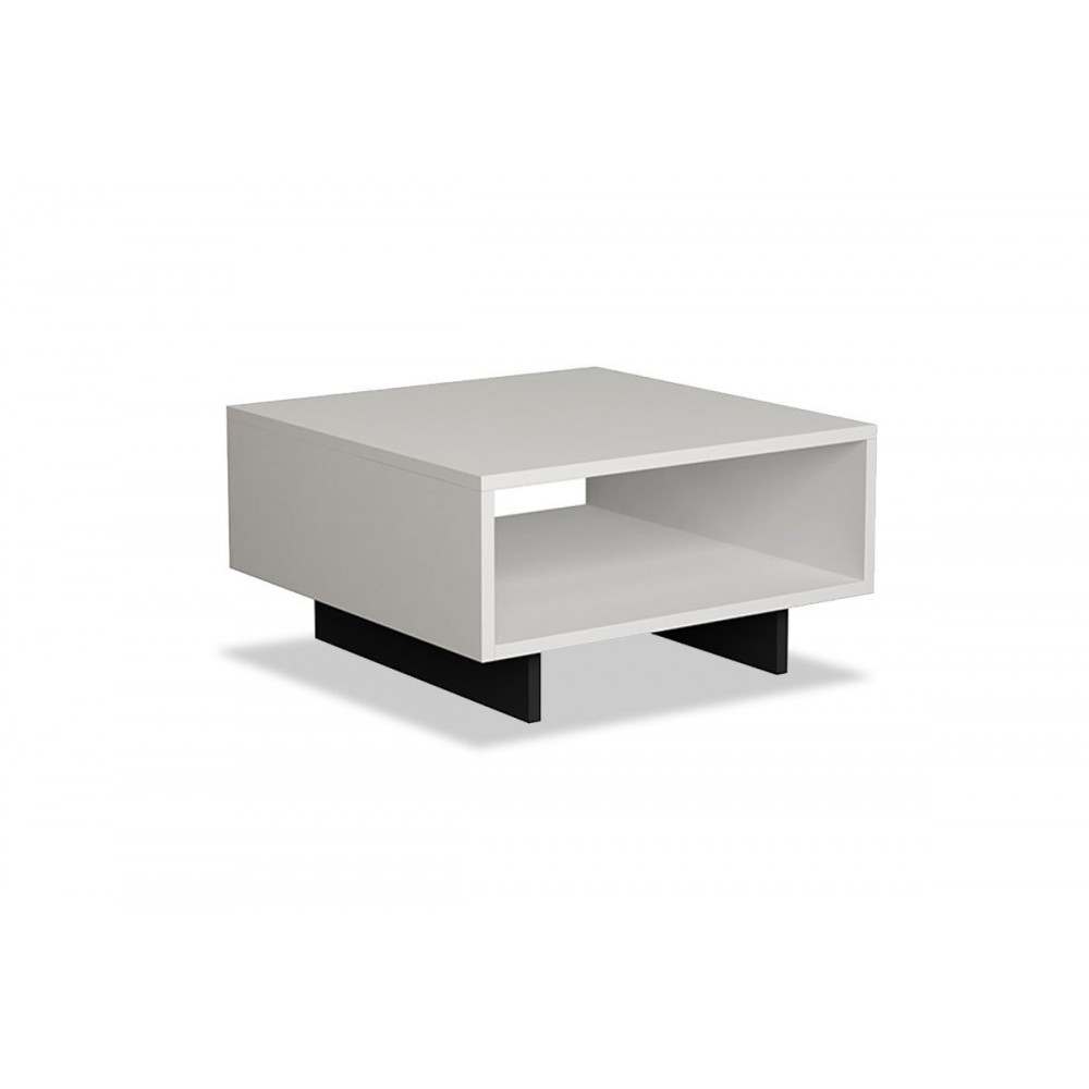 Τραπέζι σαλονιού "HOLA" σε χρώμα λευκό/ανθρακί 60x60x32