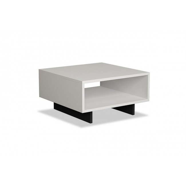 Τραπέζι σαλονιού "HOLA" σε χρώμα λευκό/ανθρακί 60x60x32