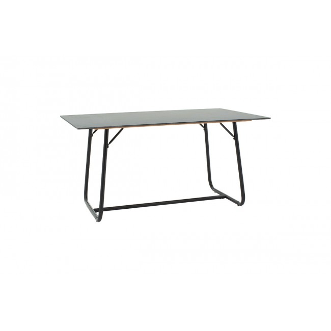 Τραπέζι ''REVELLO'' από πέτρα/μέταλλο σε χρώμα μαύρο μαρμάρου/μαύρο 150x90x75