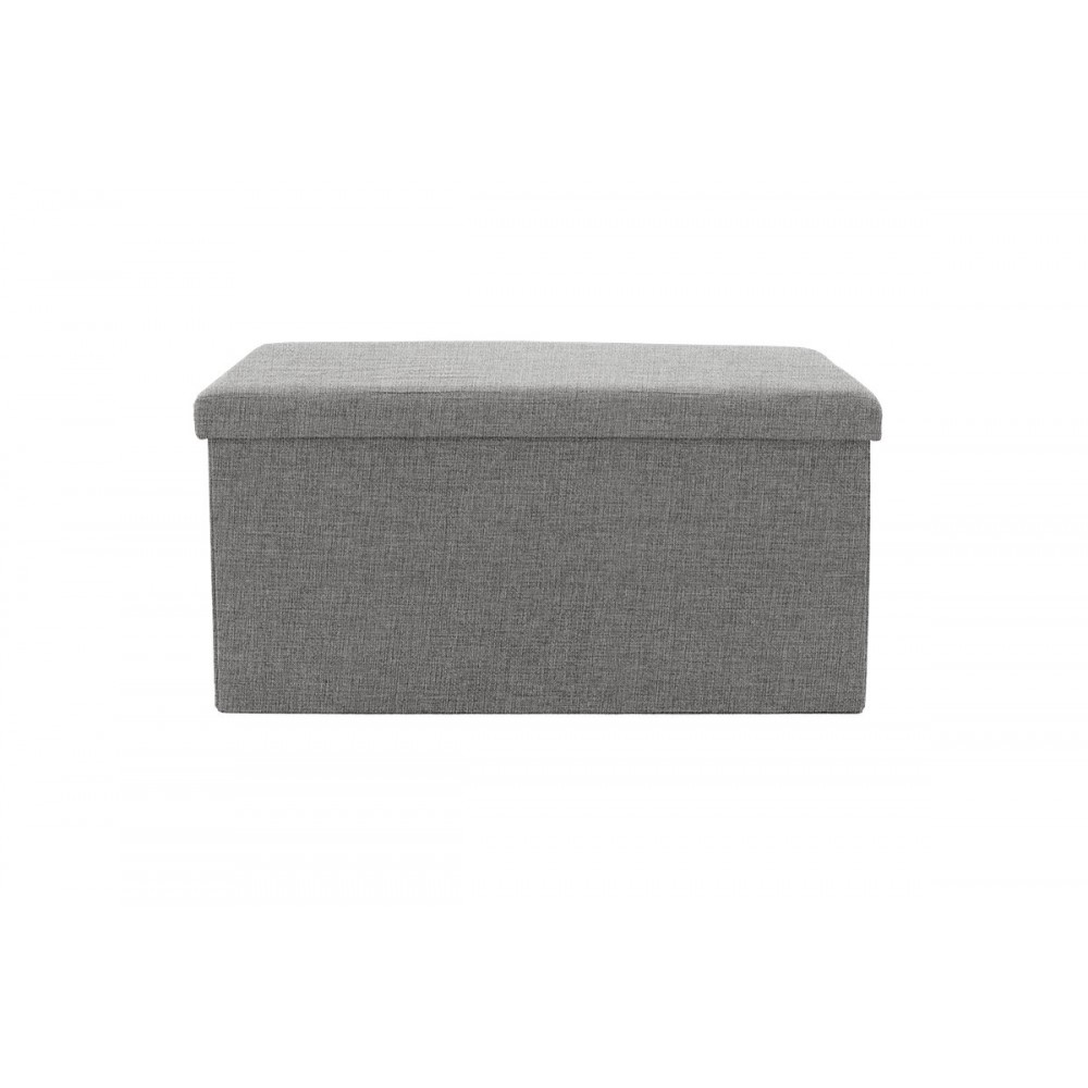Σκαμπώ-μπαούλο "GREATNESS" από MDF/ύφασμα σε χρώμα γκρι 76x38x38