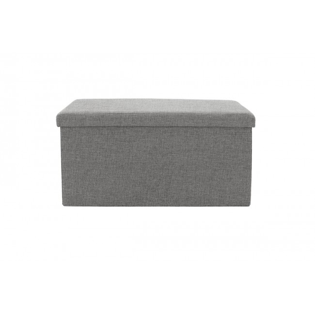 Σκαμπώ-μπαούλο "GREATNESS" από MDF/ύφασμα σε χρώμα γκρι 76x38x38