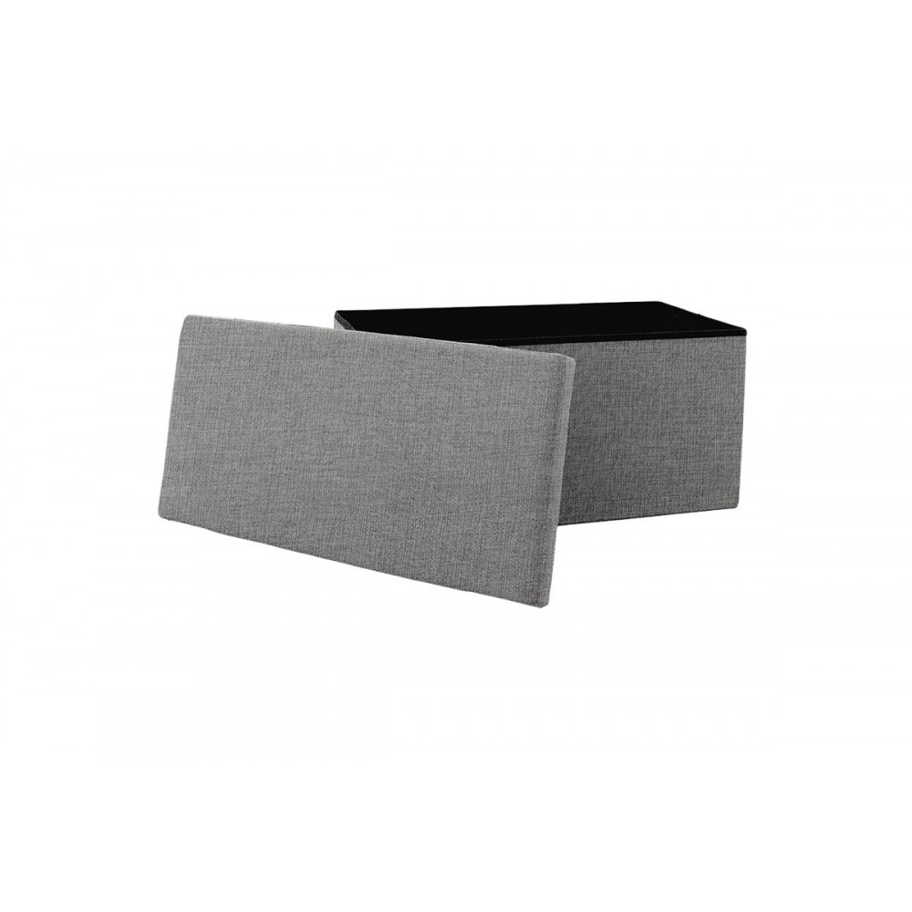 Σκαμπώ-μπαούλο "GREATNESS" από MDF/ύφασμα σε χρώμα γκρι 76x38x38