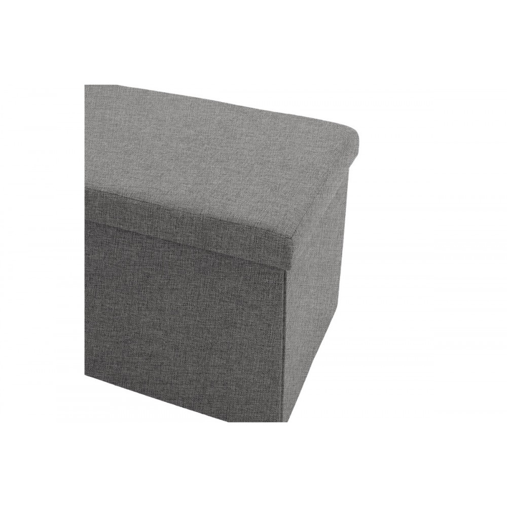 Σκαμπώ-μπαούλο "GREATNESS" από MDF/ύφασμα σε χρώμα γκρι 76x38x38