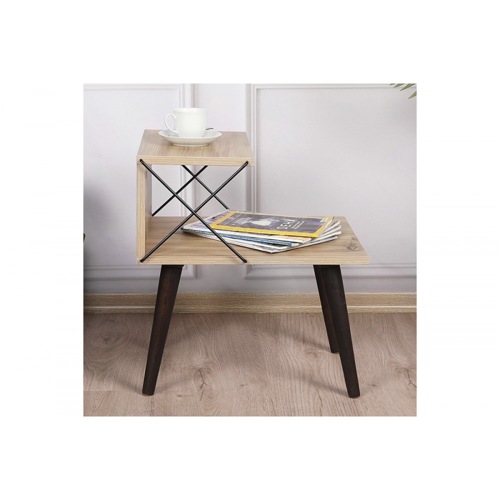 Κομοδίνο ''GATHER'' σε χρώμα καρυδί/σονόμα 50x40x55