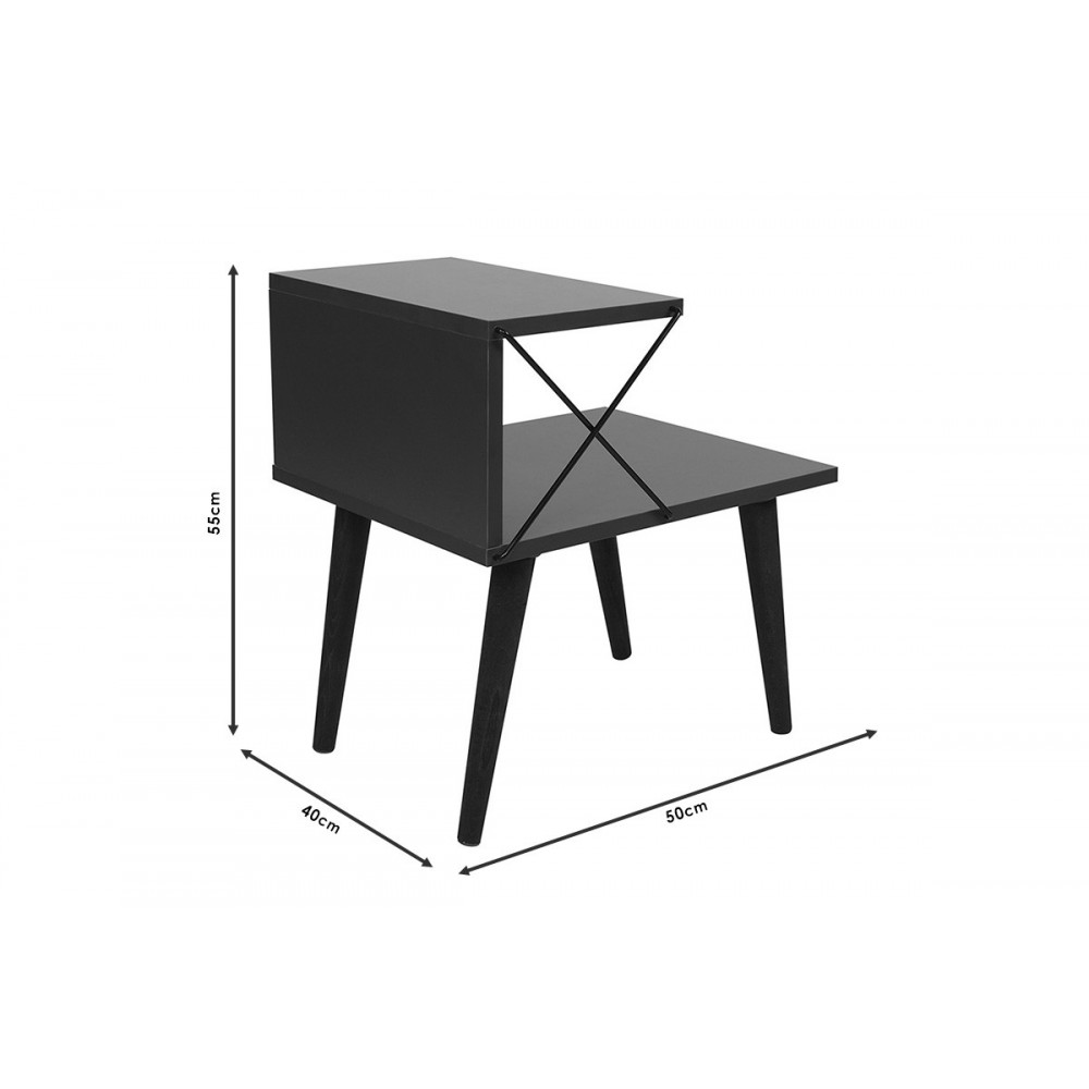 Κομοδίνο ''GATHER'' σε χρώμα καρυδί/σονόμα 50x40x55