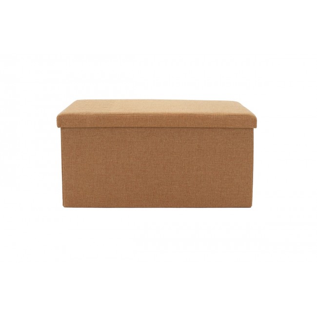 Σκαμπώ-μπαούλο "GREATNESS" από MDF/ύφασμα σε χρώμα μπεζ 76x38x38