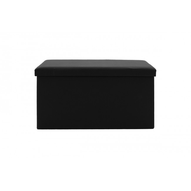 Σκαμπώ-μπαούλο "COOPERATION" από MDF/τεχνόδερμα σε χρώμα μαύρο 76x38x38
