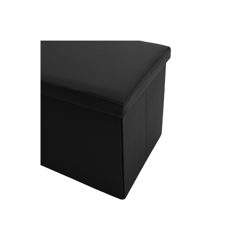 Σκαμπώ-μπαούλο "COOPERATION" από MDF/τεχνόδερμα σε χρώμα μαύρο 76x38x38