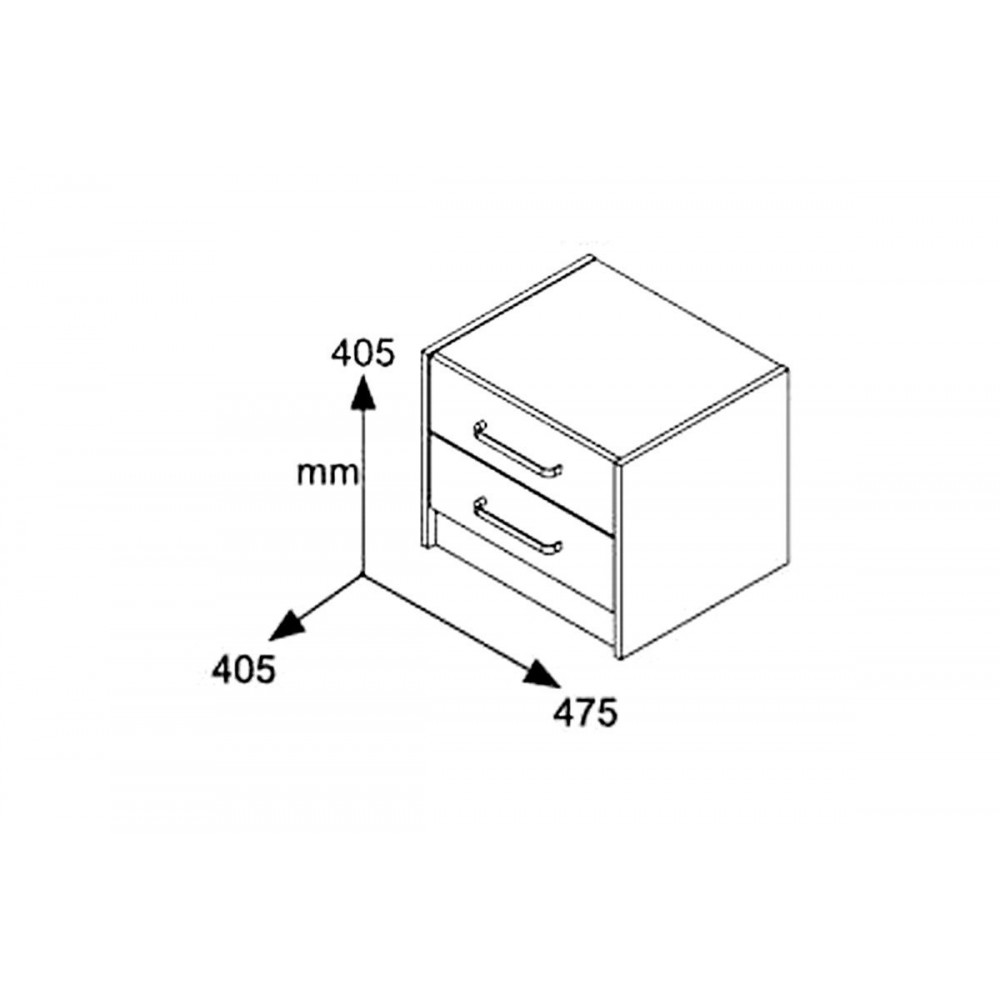 Κομοδίνο ''OLYMPUS'' σε χρώμα βένγκε 47,5x40,5x40,5
