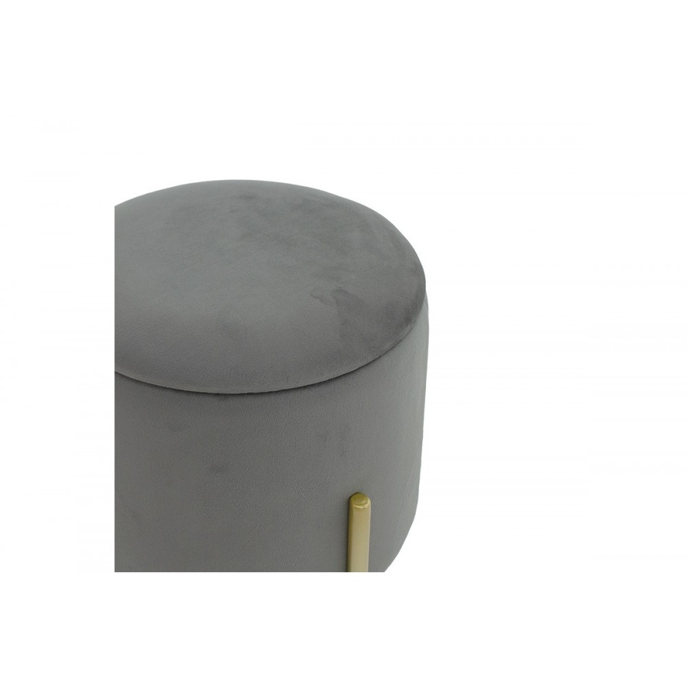 Σκαμπό "CREATIVITY" από MDF/ύφασμα σε χρώμα γκρι Φ35x42