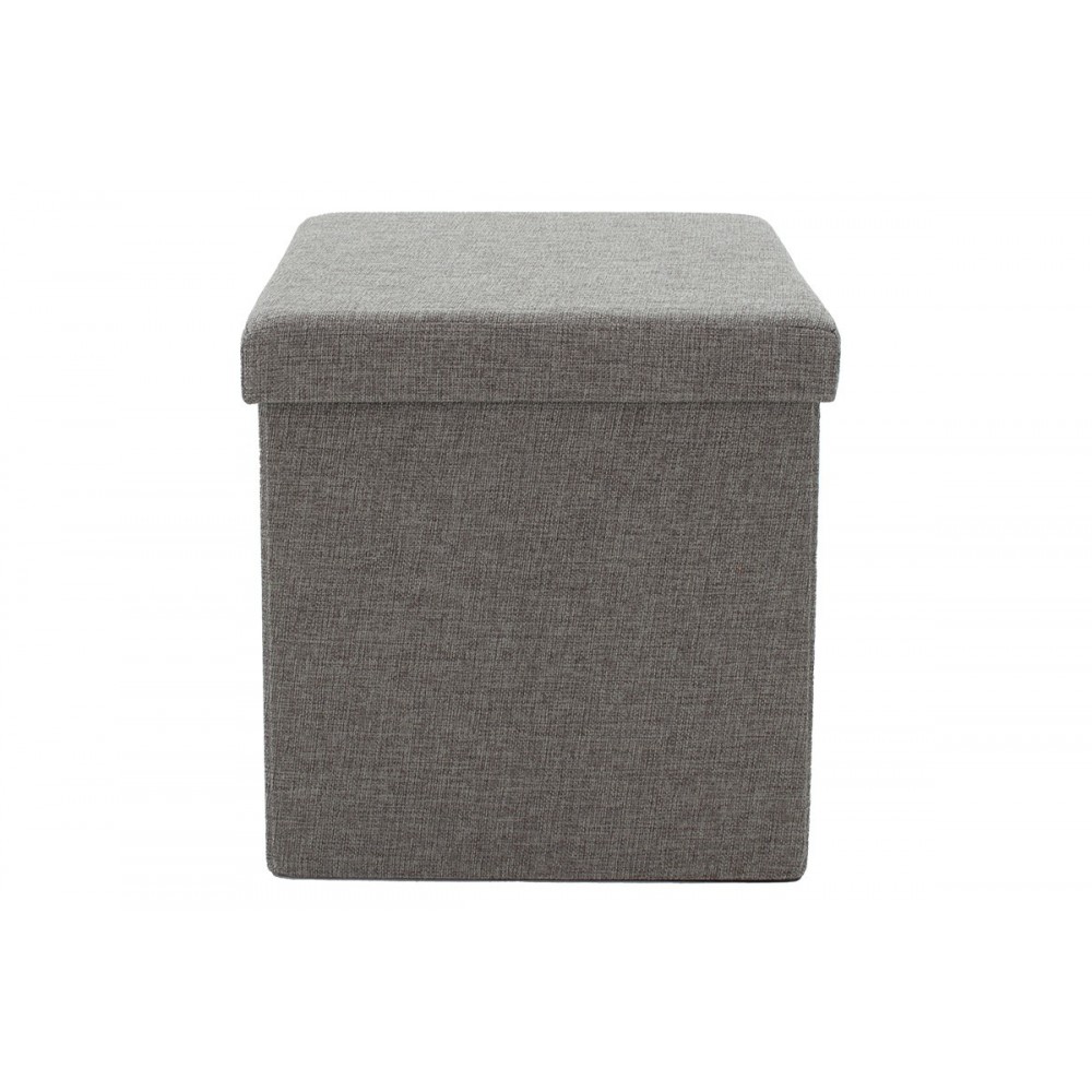 Σκαμπό "CRYSTAL" από MDF/ύφασμα σε χρώμα γκρι 38x38x38