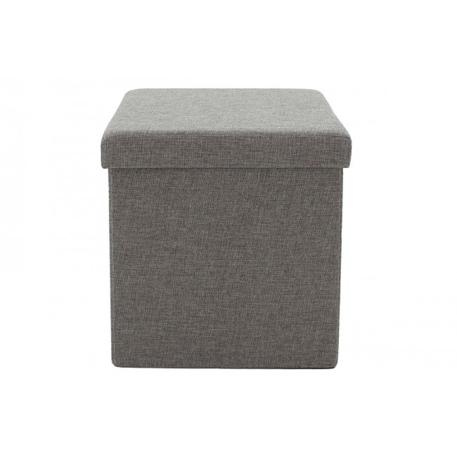 Σκαμπό "CRYSTAL" από MDF/ύφασμα σε χρώμα γκρι 38x38x38