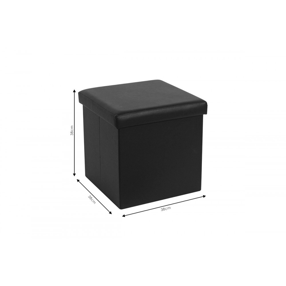 Σκαμπό "CRYSTAL" από MDF/ύφασμα σε χρώμα γκρι 38x38x38