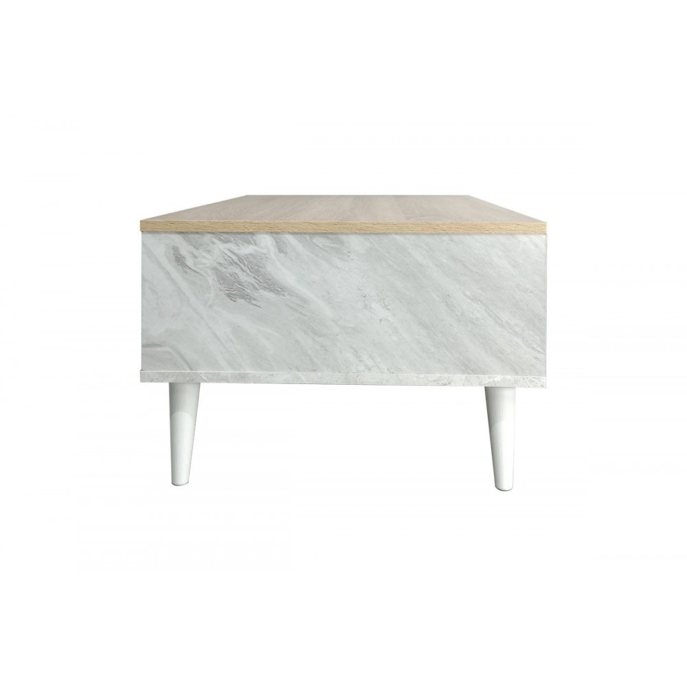 Τραπέζι σαλονιού ''MOSES'' σε χρώμα σονόμα/λευκό μαρμάρου 90x54x37.5