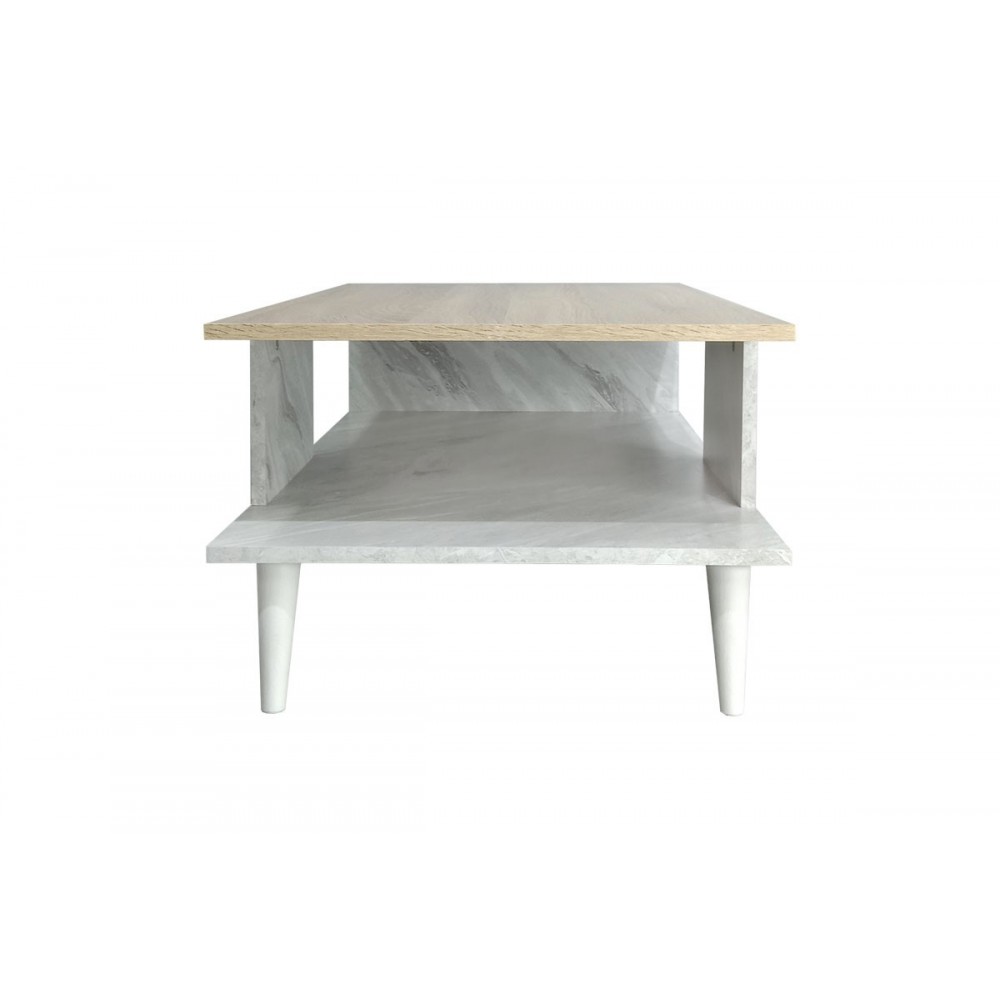 Τραπέζι σαλονιού ''MOSES'' σε χρώμα σονόμα/λευκό μαρμάρου 90x54x37.5
