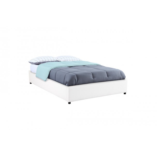Κρεβάτι "NORSE" από τεχνόδερμα σε λευκό χρώμα 150x200
