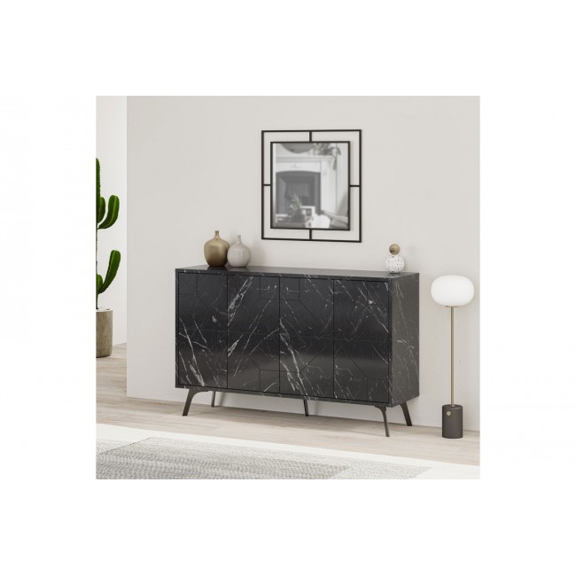 Μπουφές URSULA'' σε μαύρο χρώμα 123x35x77.5