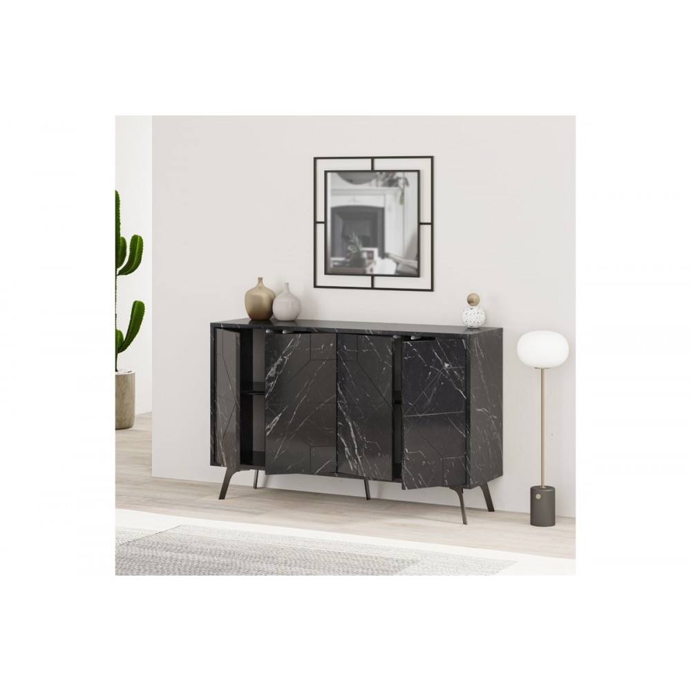 Μπουφές URSULA'' σε μαύρο χρώμα 123x35x77.5