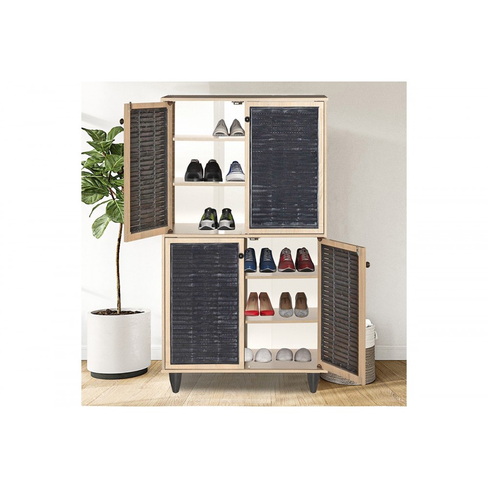 Παπουτσοθήκη-ντουλάπι "RONAN" χρώμα φυσικό 70.5x35x122